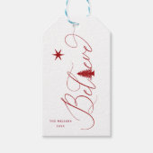 prettige feestdagen Label geloof elegant script Cadeaulabel (Voorkant)