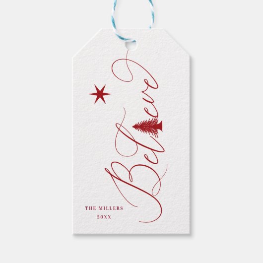 prettige feestdagen Label geloof elegant script Cadeaulabel (Voorkant)