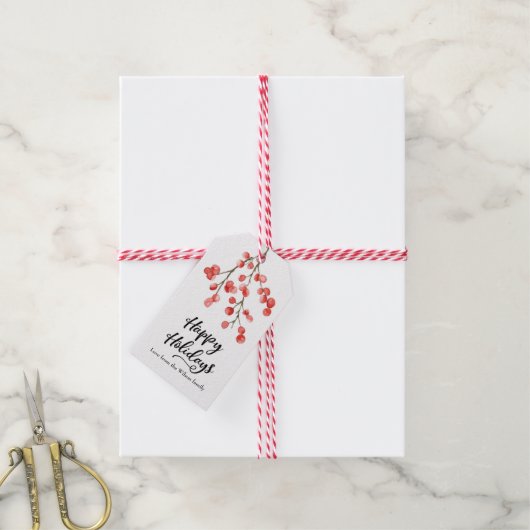 Prettige feestdagen Label Gepersonaliseerde kerst Cadeaulabel (Met Touw)