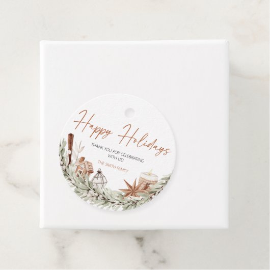 prettige feestdagen label, kerstcadeau Label (In situ)