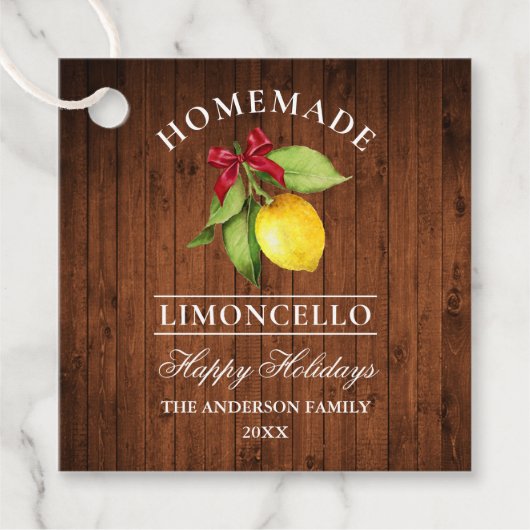 Prettige feestdagen Label Limoncello Wood Print (Voorkant)
