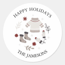 Prettige feestdagen Label Scandinavische Sticker