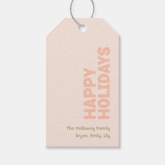 Prettige feestdagen Label Vet Modern Cadeaulabel (Voorkant)