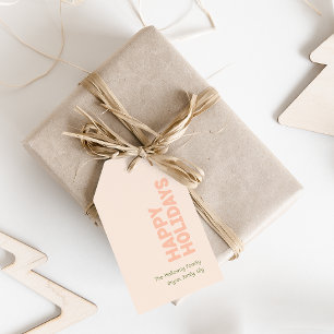 Prettige feestdagen Label Vet Modern Cadeaulabel
