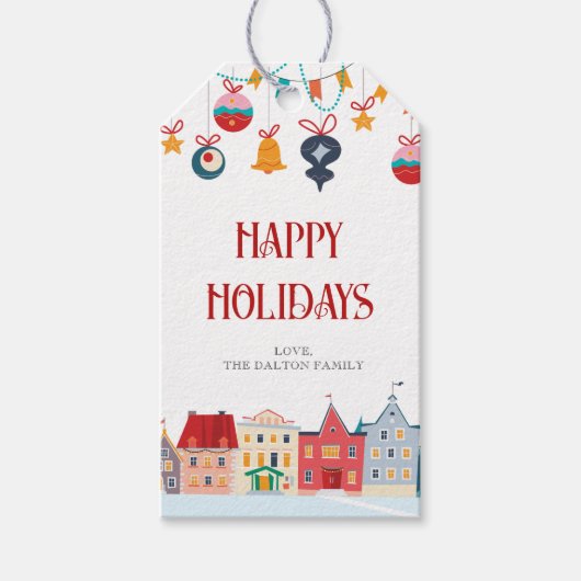 prettige feestdagen Labels Cadeaulabel (Voorkant)