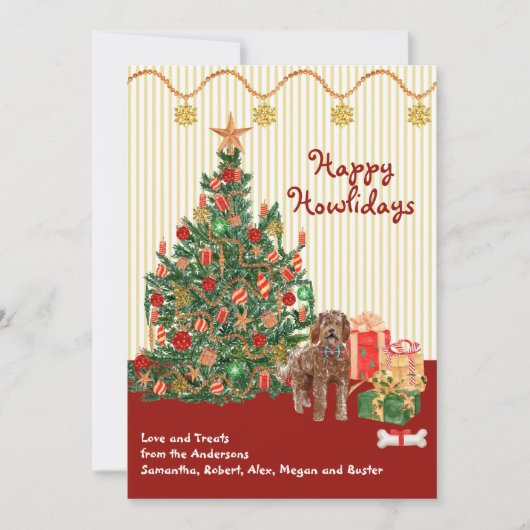 prettige feestdagen Labradoodle Tree Cadeaus (Voorkant)