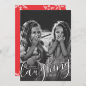 Prettige feestdagen Lachen helemaal overlay Feestdagenkaart (Voorkant / Achterkant)