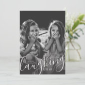 Prettige feestdagen Lachen helemaal overlay Feestdagenkaart (Staand voorkant)