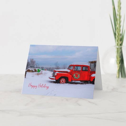 Prettige feestdagen Land Snow Red Truck (Voorkant)