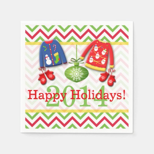 Prettige feestdagen Lelijke kerst sweaters Servetten (Voorkant)