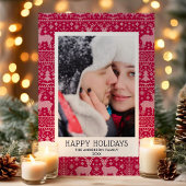 Prettige feestdagen Lelijke kerst trui fotokaart