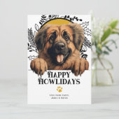 Prettige feestdagen Leonberger Hond Kerstmis Feestdagenkaart (Staand voorkant)