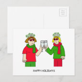 prettige feestdagen Lesbiennes paar in Funky Outfi (Voorkant / Achterkant)