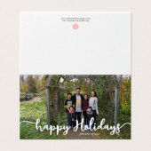 Prettige feestdagen ·Lettering Moderne Familie Fot Kaart (Buitenkant ongevouwen)