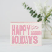 Prettige feestdagen Letterpress gedrukt briefkaart (Staand voorkant)