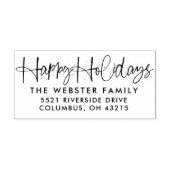 Prettige feestdagen leuk feestelijk eenvoudig reto  zelfinktende stempel (Design)