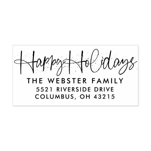 Prettige feestdagen leuk feestelijk eenvoudig reto  zelfinktende stempel (Design)