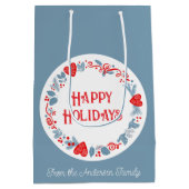 Prettige feestdagen Leuk feestelijk _ familienaam  Medium Cadeauzakje (Achterkant)