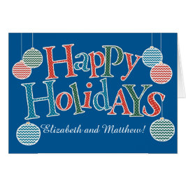 Prettige feestdagen Leuk Front, Kleurrijke Baubles