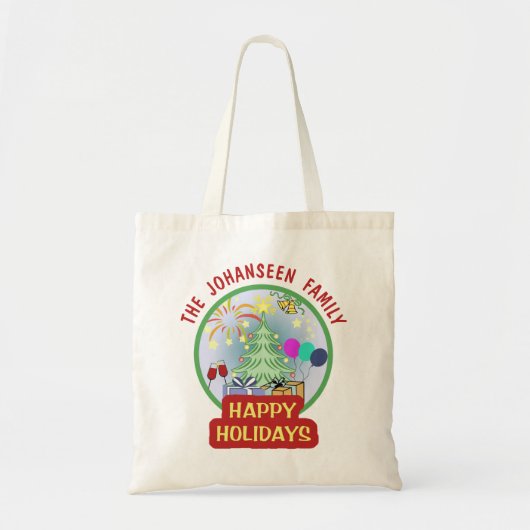 Prettige feestdagen Leuk Kleurrijk Kerstfeest Tote Bag (Voorkant)