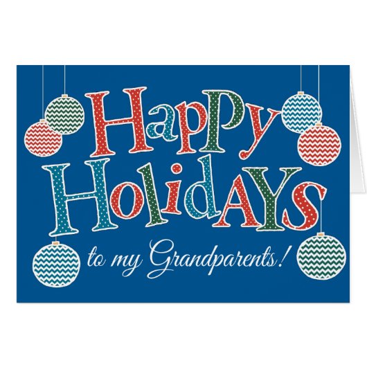 Prettige feestdagen Leuk voor grootouders, Baubles (Voorkant Horizontaal)