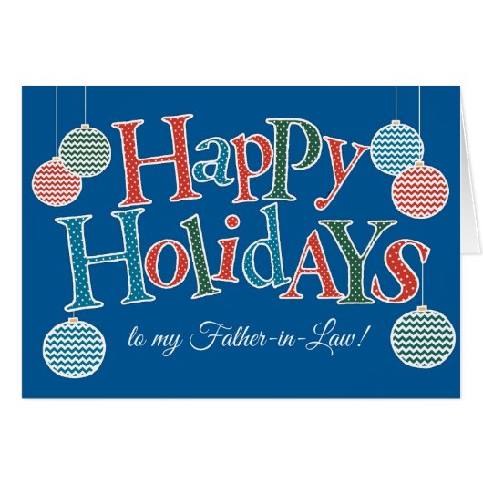 Prettige feestdagen Leuk voor schoonvader Baubles (Voorkant Horizontaal)