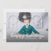 Prettige feestdagen Leuke één foto rode kerst Feestdagenkaart (Voorkant)