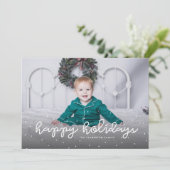 Prettige feestdagen Leuke één foto rode kerst Feestdagenkaart (Staand voorkant)