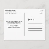 Prettige feestdagen Leuke kalligrafie Briefkaart (Achterkant)