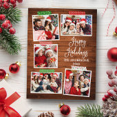 Prettige feestdagen Leuke kalligrafie hout Briefkaart