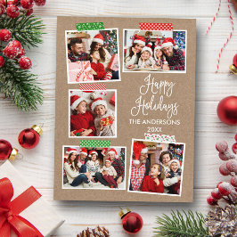 Prettige feestdagen Leuke kalligrafie Kraft Briefkaart