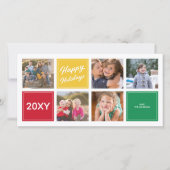 Prettige feestdagen Leuke kleurrijke 5 Collage Pho Feestdagenkaart (Voorkant)