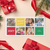 Prettige feestdagen Leuke kleurrijke 5 Collage Pho Feestdagenkaart