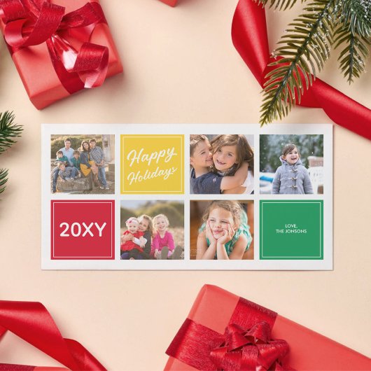 Prettige feestdagen Leuke kleurrijke 5 Collage Pho Feestdagenkaart