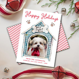 Prettige feestdagen Leuke Pet Photo Holiday Kaart