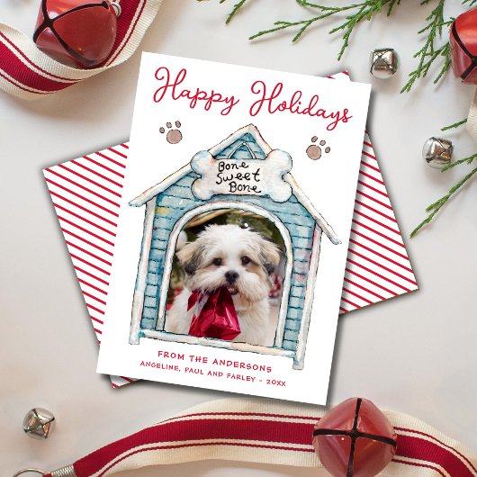 Prettige feestdagen Leuke Pet Photo Holiday Kaart
