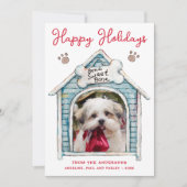 Prettige feestdagen Leuke Pet Photo Holiday Kaart (Voorkant)