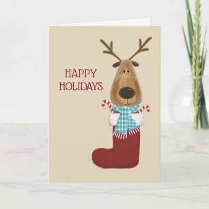 Prettige feestdagen Leuke rendier kerstgroet Kaart