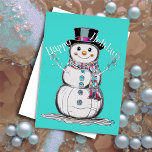 Prettige feestdagen Leuke sneeuwman in Sjaal<br><div class="desc">Vakantiegerelateerde items ontworpen door Umua. Gedrukt en verzonden door Zazzle of hun gelieerde ondernemingen.</div>