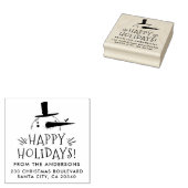 Prettige feestdagen Leuke Sneeuwman Rubberstempel (Gestempeld)