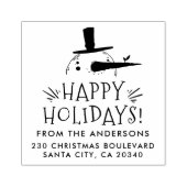 Prettige feestdagen Leuke Sneeuwman Rubberstempel (Afrduk)