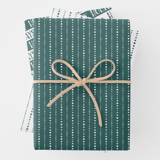 Prettige feestdagen Leuke stip strepen rood wit Inpakpapier Vel (In situ)