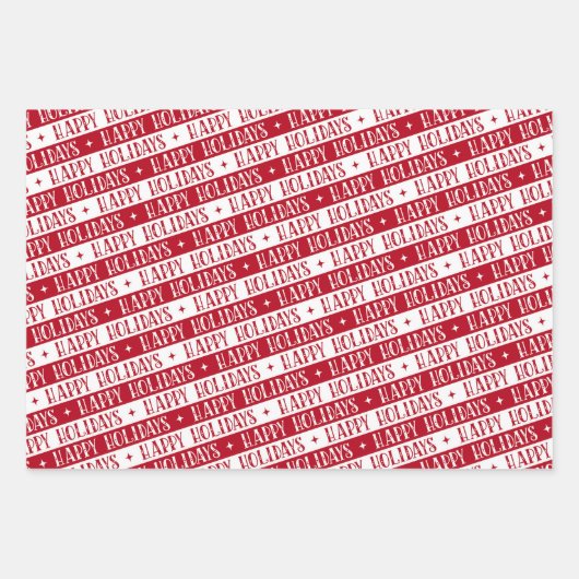 Prettige feestdagen Leuke stip strepen rood wit Inpakpapier Vel (Voorkant 3)