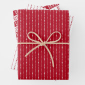 Prettige feestdagen Leuke stip strepen rood wit Inpakpapier Vel (In situ)