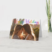 prettige feestdagen LGBT Couple Photo Rainbow Scri (Voorkant)
