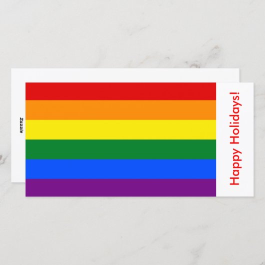 Prettige feestdagen LGBT Regenboogvlag, Feestdagenkaart (Voorkant / Achterkant)