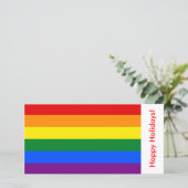 Prettige feestdagen LGBT Regenboogvlag, Feestdagenkaart (Staand voorkant)