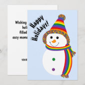 PRETTIGE FEESTDAGEN LGBTQ+ Pride Snowman Snowperso Feestdagenkaart (Voorkant / Achterkant)