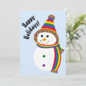 PRETTIGE FEESTDAGEN LGBTQ+ Pride Snowman Snowperso Feestdagenkaart (Staand voorkant)