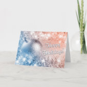 prettige feestdagen lichtblauw en koraalkerst (Voorkant)